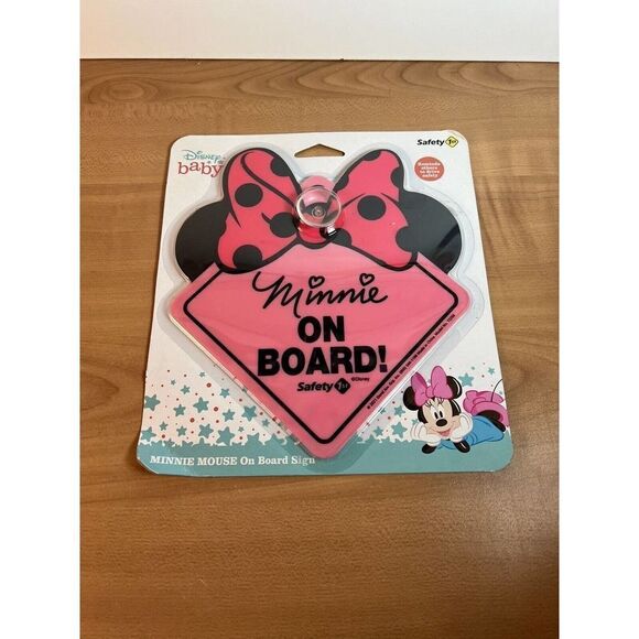 Baby On Board Disney Baby Minnie Mouse On Board Car Decal Sign Safety 1st - Picture 1 of 5
